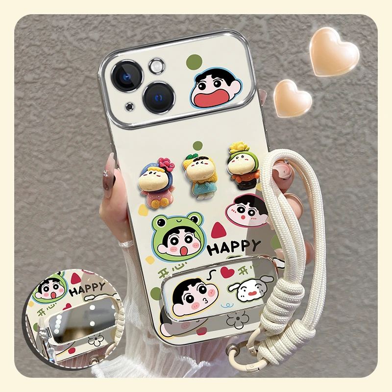 适用苹果14手机壳开心小新大视窗硅胶防摔保护软壳女款个性可爱套