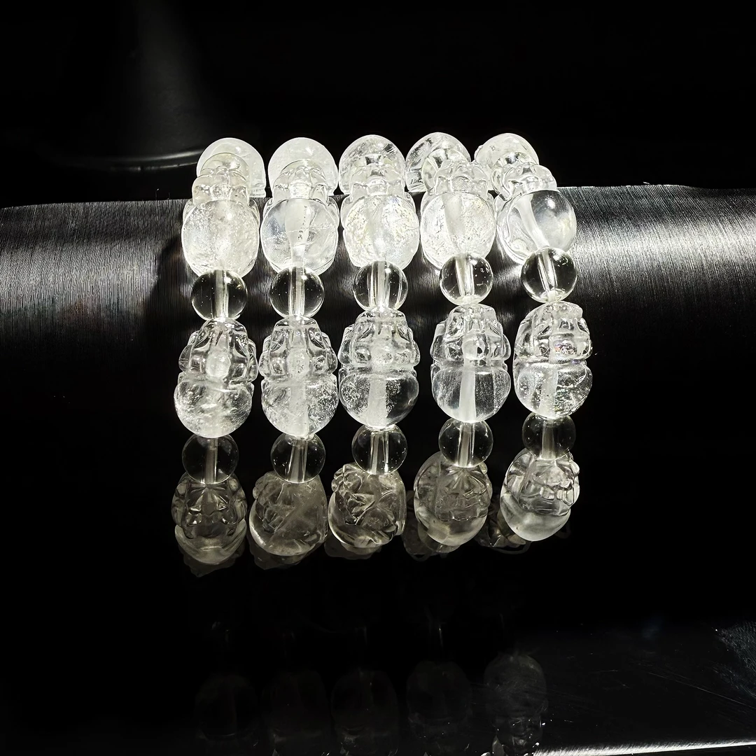 SJ232 白水晶雕刻貔貅单珠-多样性发其一