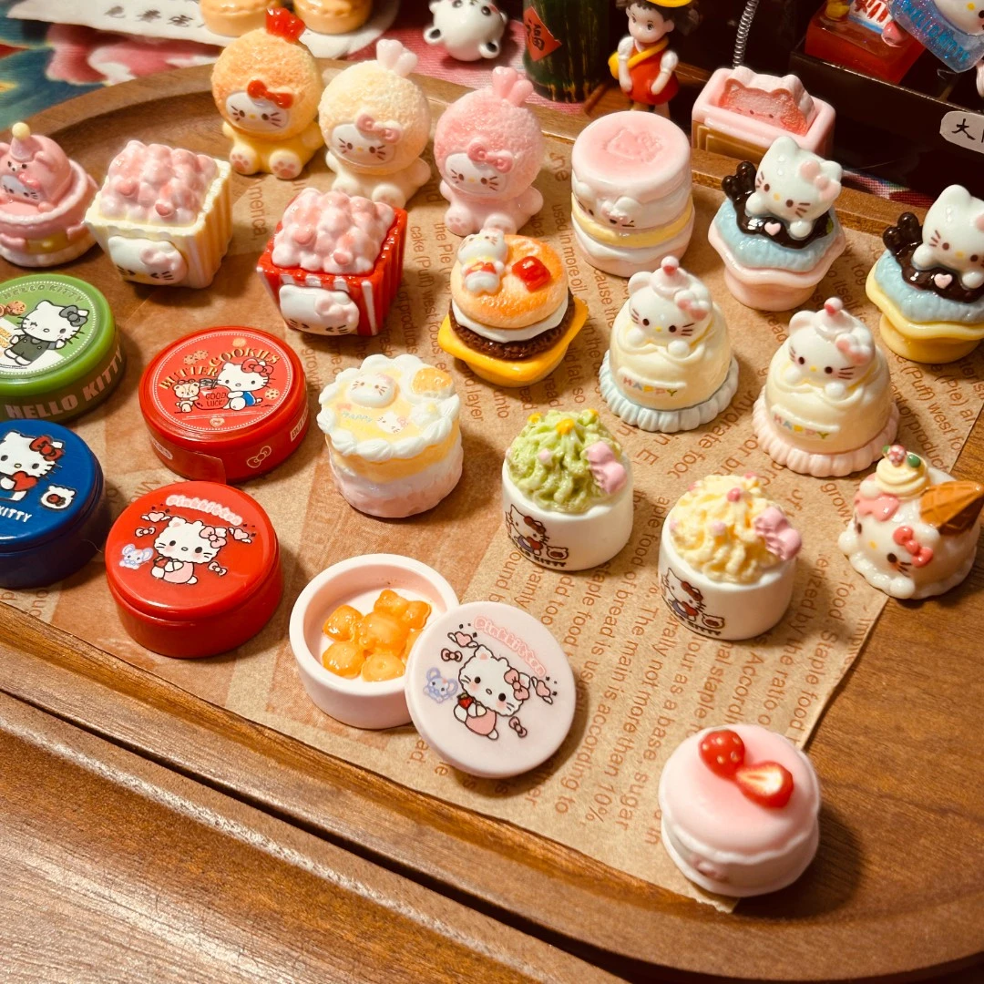 【全KT】仿真食玩DIY微缩迷你树脂摆件对对碰解压过家家配件