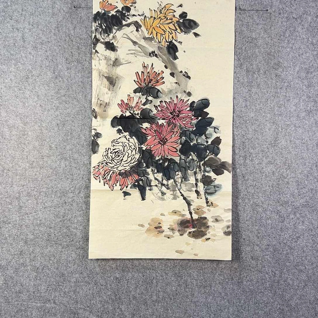 国画856 花鸟在树丛的顶端鸣叫叫声响