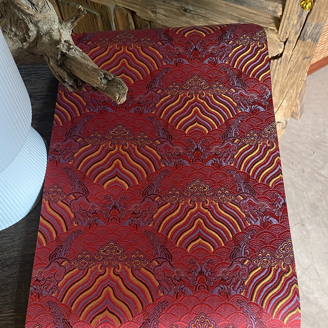 四海福利【红色云纹双面茶席】中式复古精美茶道零配茶席