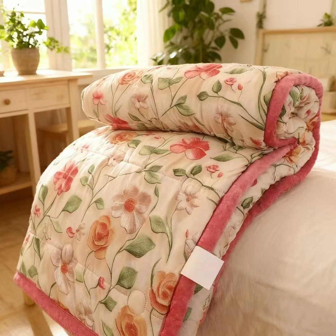 【试睡三十天】2025爆款豆豆被亲肤舒适  5d春野花被粉