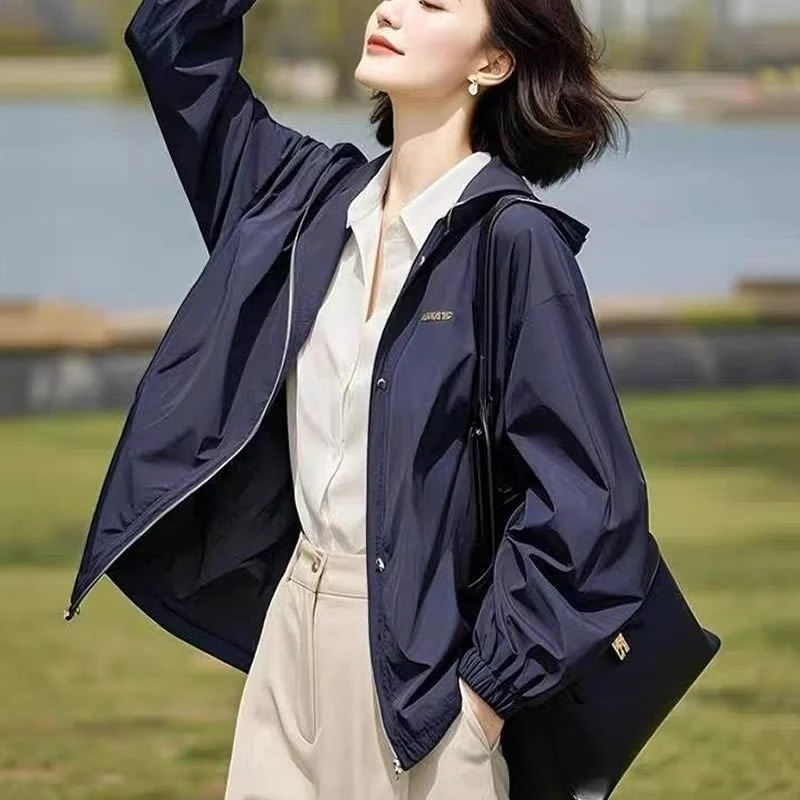 童泰【奥莱清仓】超好看藏蓝色夹克外套女春夏新款小个子宽松休闲百