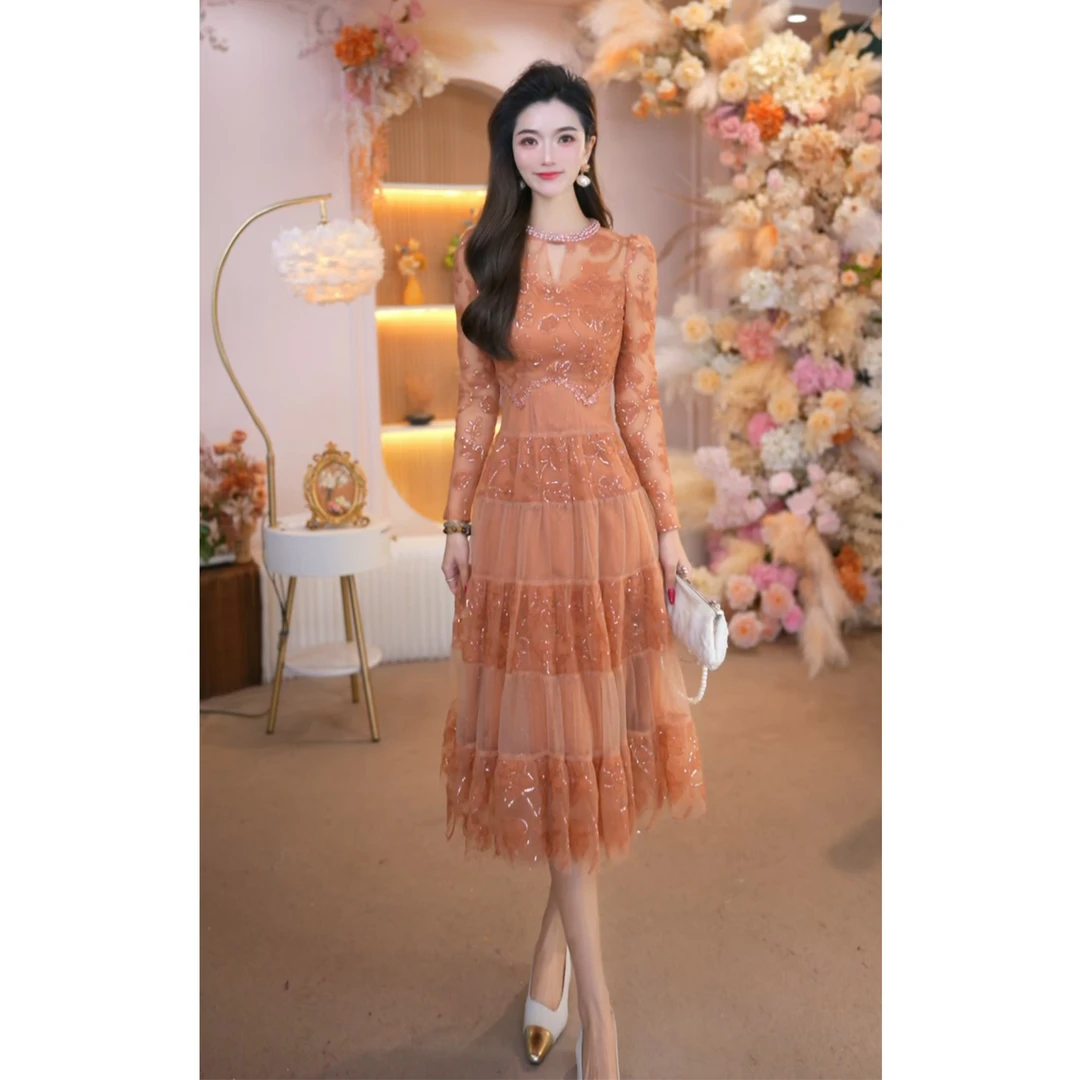 2026春秋新款时尚气质修身显瘦高级感女装法式连衣裙25361L