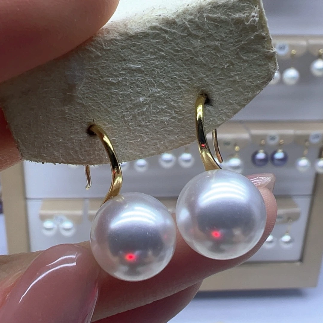 银S925镶嵌淡水珍珠耳饰