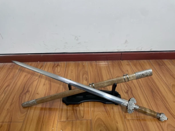 金丝楠木风羽白铜羽毛蚊清剑未开刃