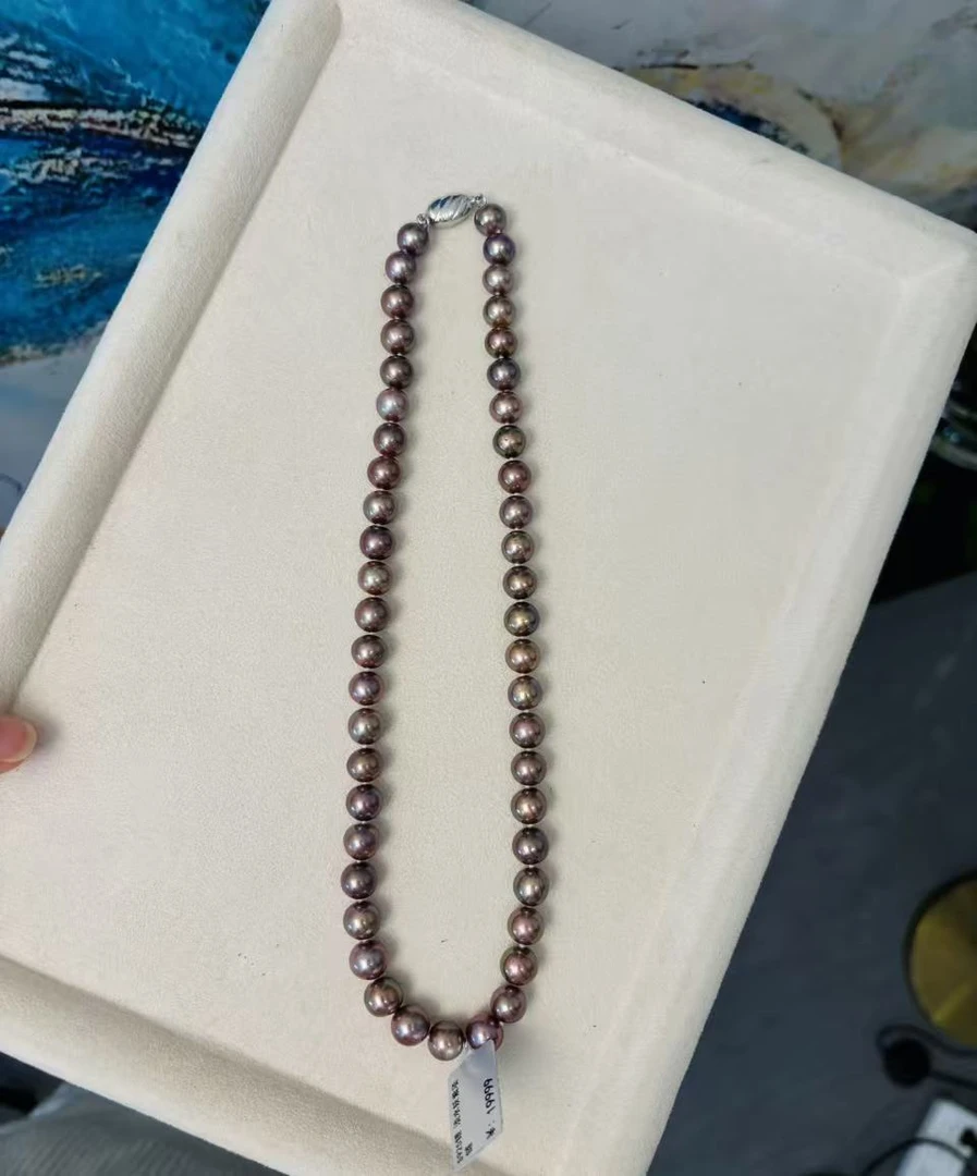 【潇潇甄选】S925银 淡水妖紫项链 8.3-9.3mm