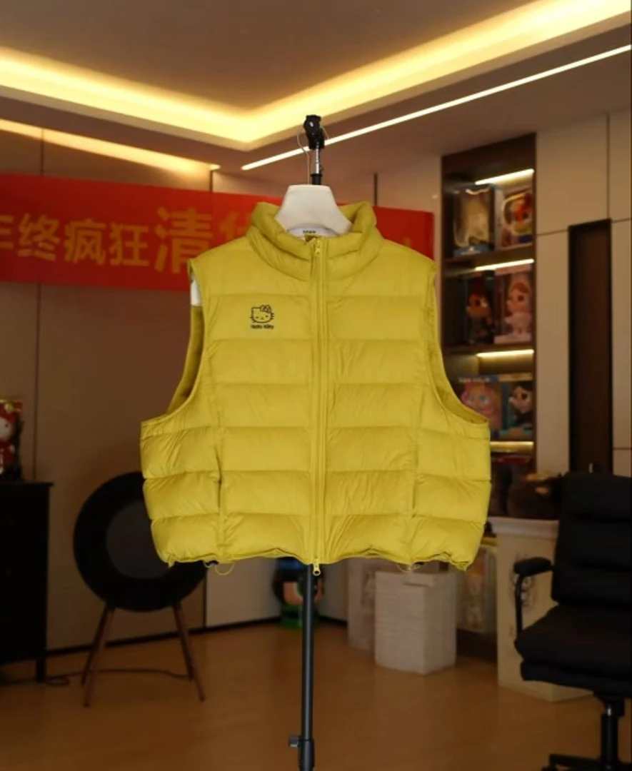 劉發發-【黄色小猫马甲羽绒服】L195-新款时尚百搭潮流显瘦秋冬