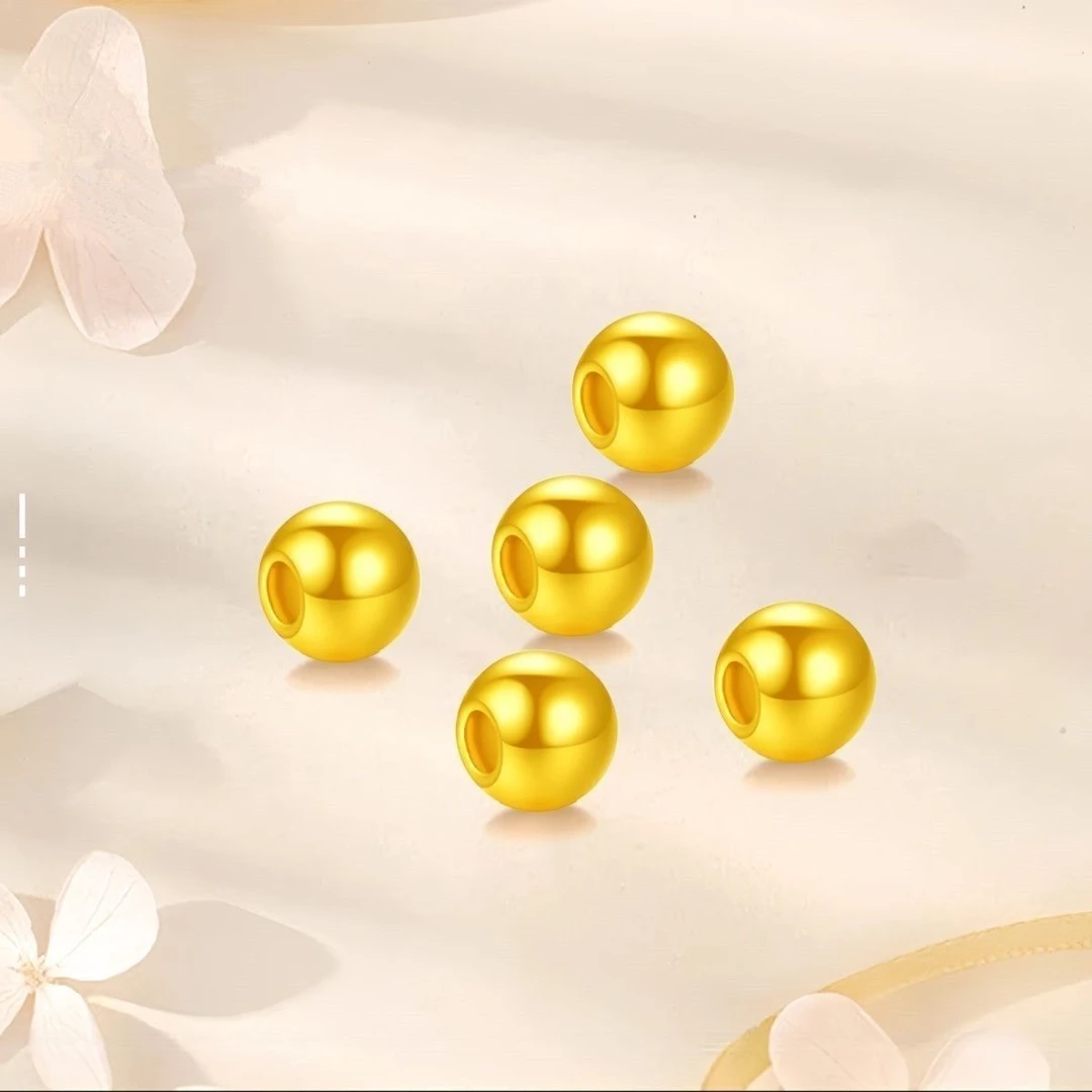 双十一【粉丝专享 】金色珠子亮面卡5mm时尚百搭配件转运珠DIY情侣