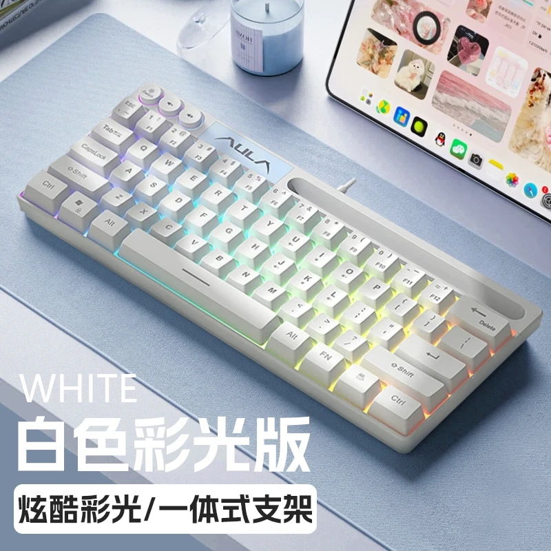 狼蛛键盘F3061小型键盘推荐有线连接台式电脑笔记本通用办公游戏