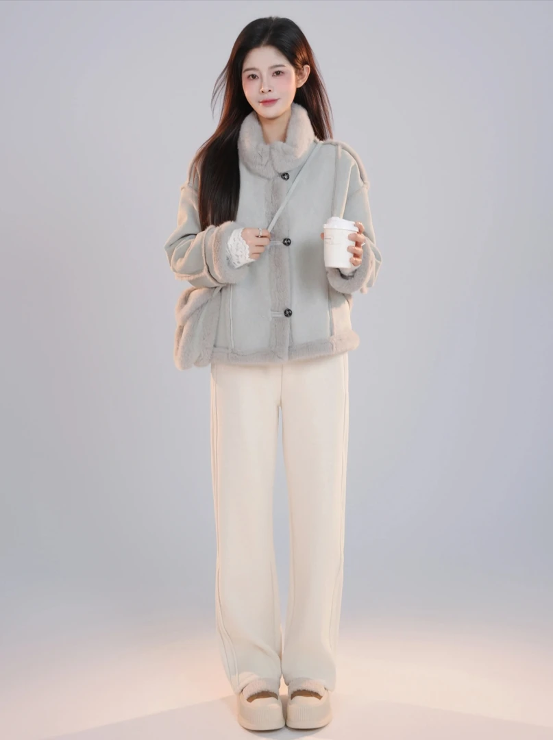 宿慕SUMU 女款加绒外套11-11冬季2024新款时尚休闲百搭外套A1605V