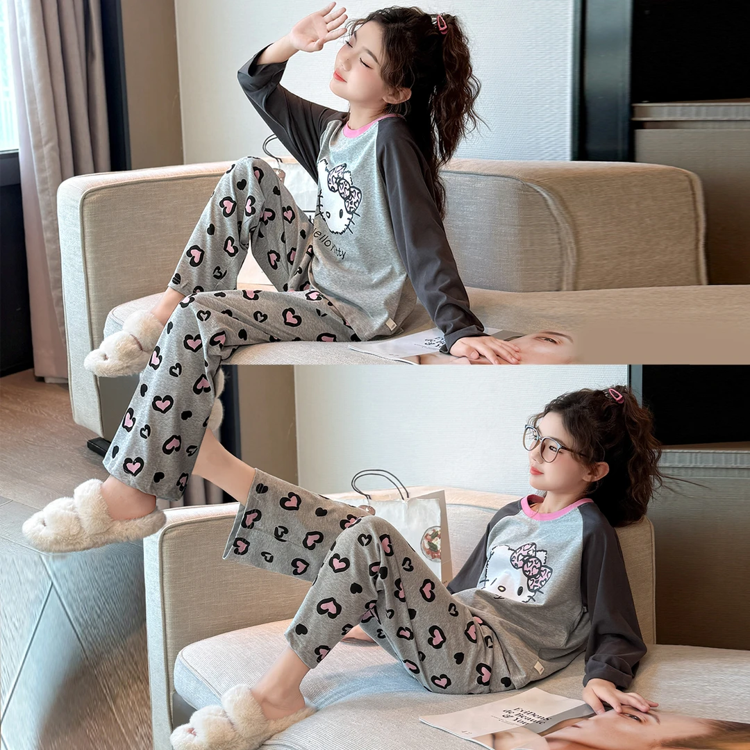 女童长袖睡衣春秋2025新款儿童女孩秋季纯棉家居服女大童长裤套装