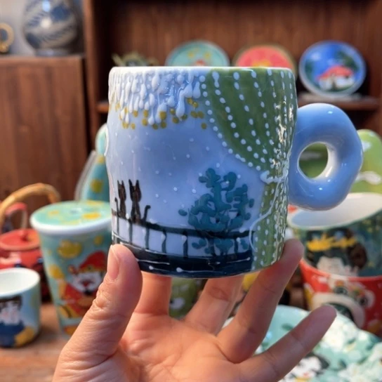 瓦当景德镇釉下手绘陶瓷