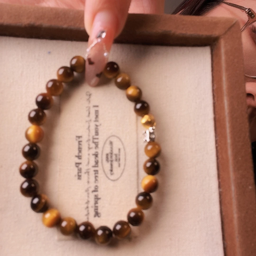 查罗石手绳合金虎眼石6mm