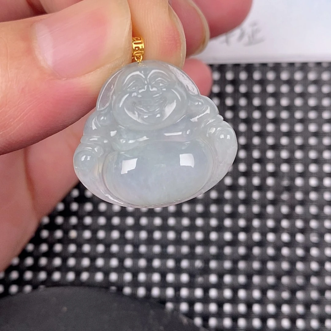 翡翠18K金镶嵌颈饰挂件