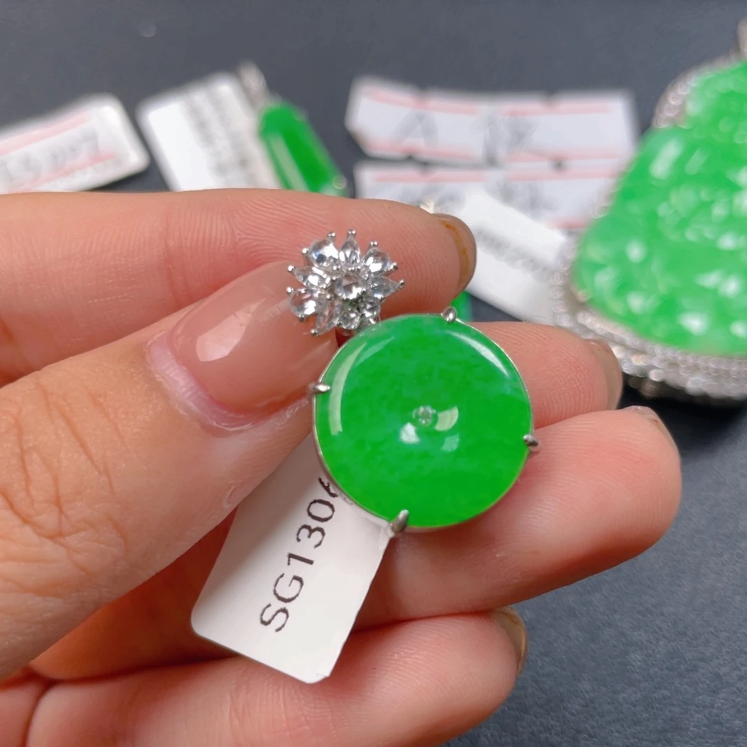 翡翠银S925镶嵌吊坠(不含链)b n n