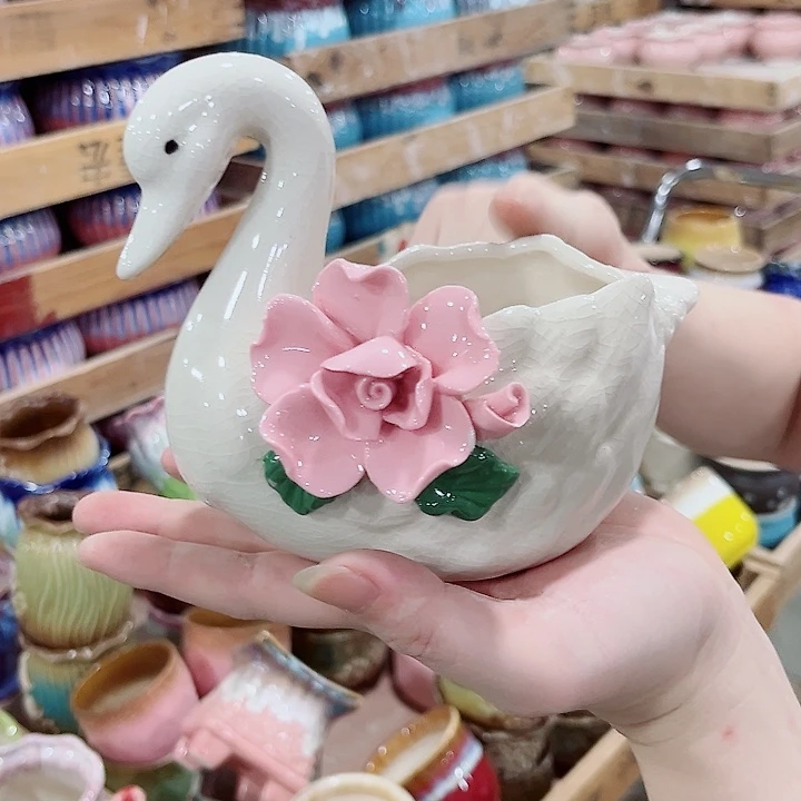 有孔.凑单10元陶瓷花盆发货！