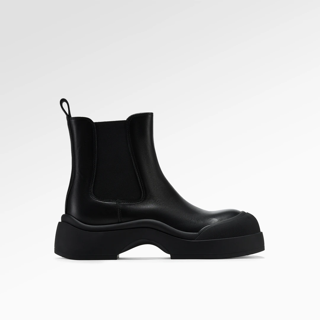 【黄昏假日】时尚厚底真皮英伦风切尔西靴烟筒靴子女1508