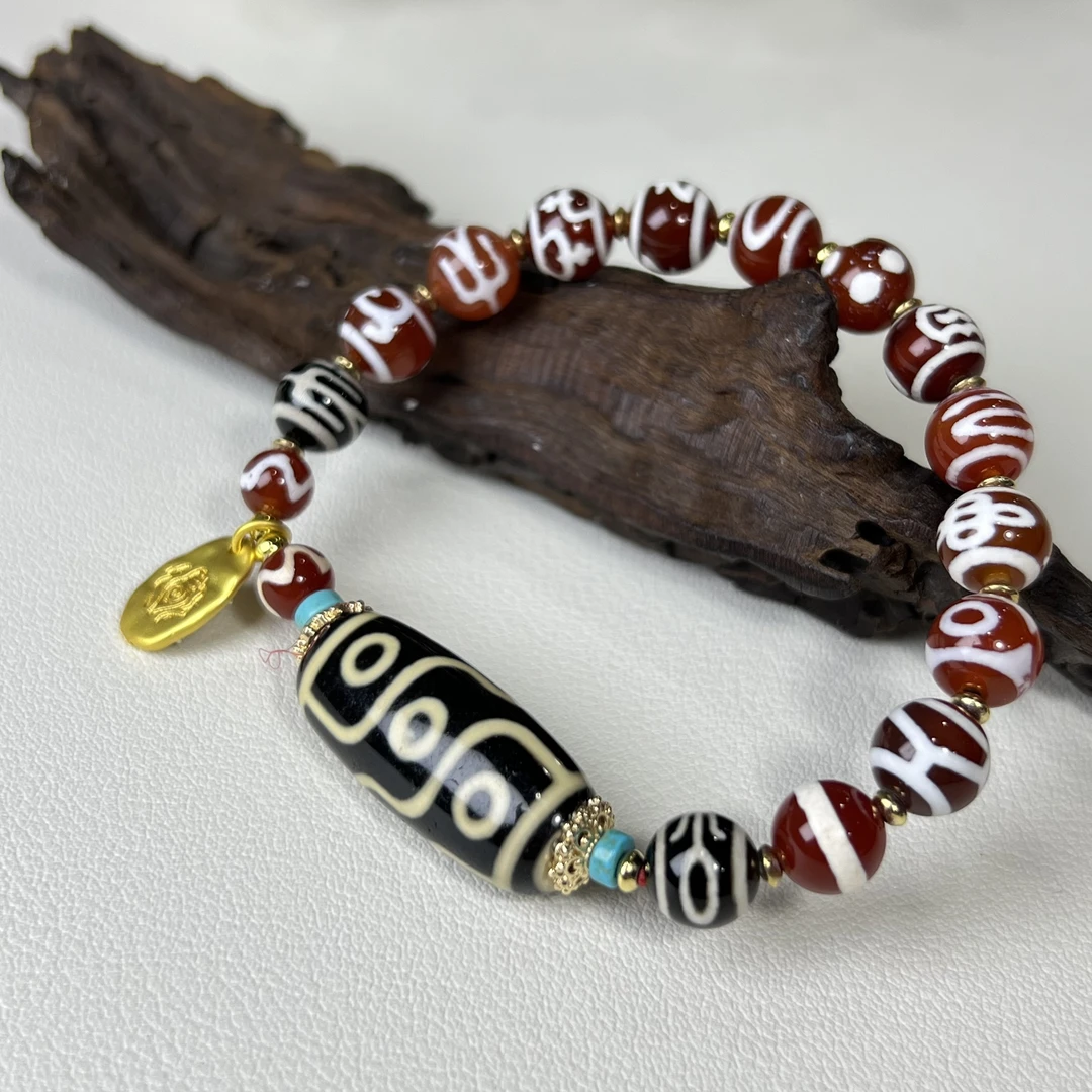 【铭记珠宝】天珠DIY单圈手串2-DM03L146【多样性发一件】