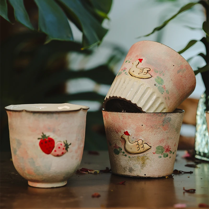 唯瓷 巷子手作手握杯咖啡杯立体兔子创意可爱拉花杯小狗陶瓷杯子