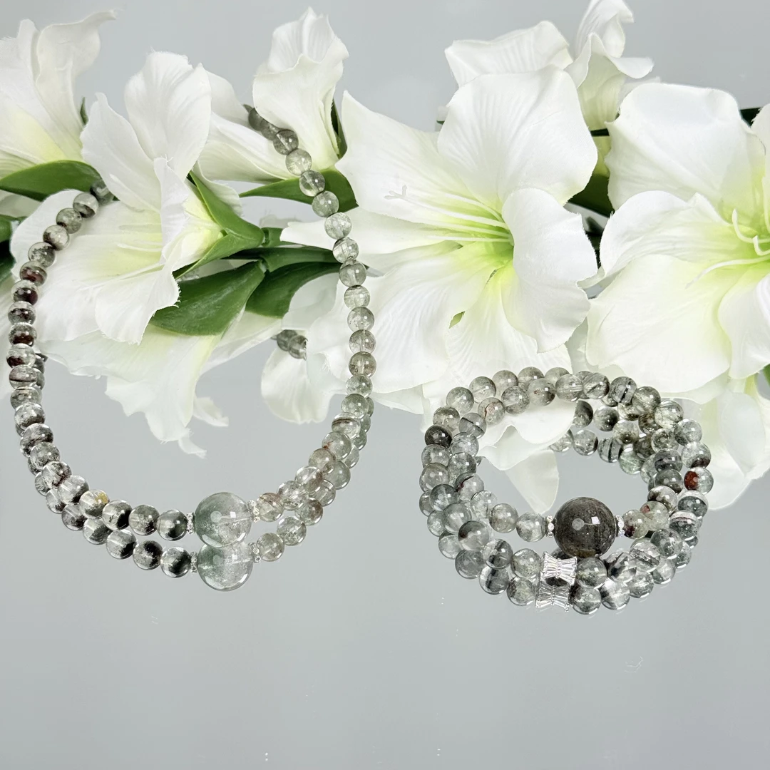 【1855 偏米来啦】绿幽灵手串8mm面小仙多样性发其一Z