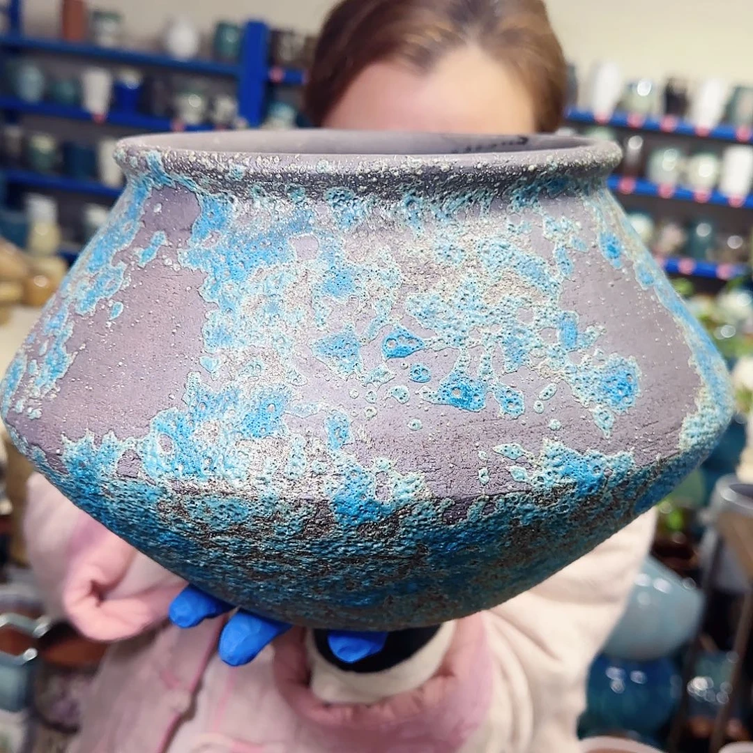 紫砂花盆高18口19