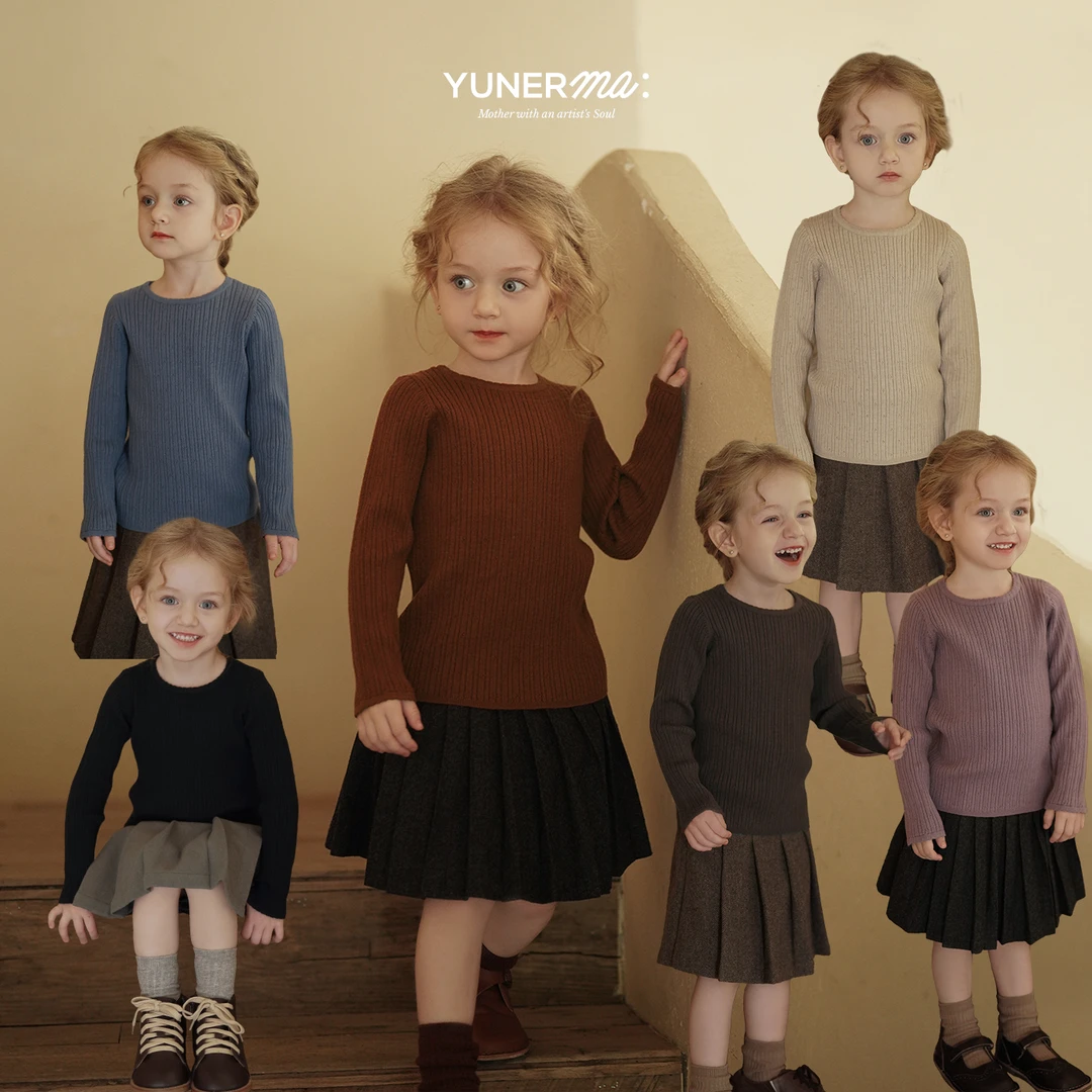 宝宝幼儿园经典百搭花边针织打底衫允儿妈女童秋冬洋气毛衣上衣潮