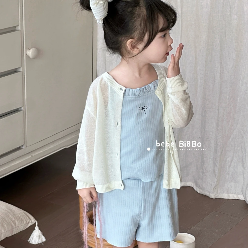 bebebi8bo2025夏季新款女童洋气坑条吊带套装 31250
