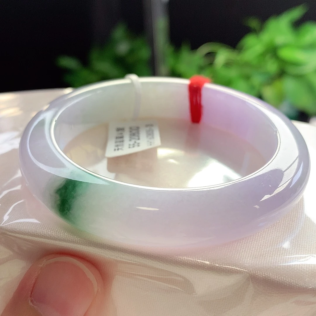 未镶嵌手镯翡翠55圈口冰春彩人间富贵花