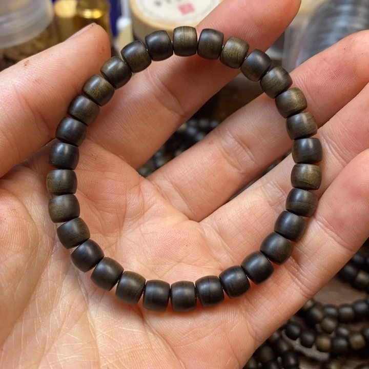 檀香木手串/手链6*7阴沉横纹沉水