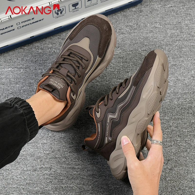 Aokang/奥康官方旗舰官网正品男鞋秋季老爹鞋复古鞋子增高运动鞋