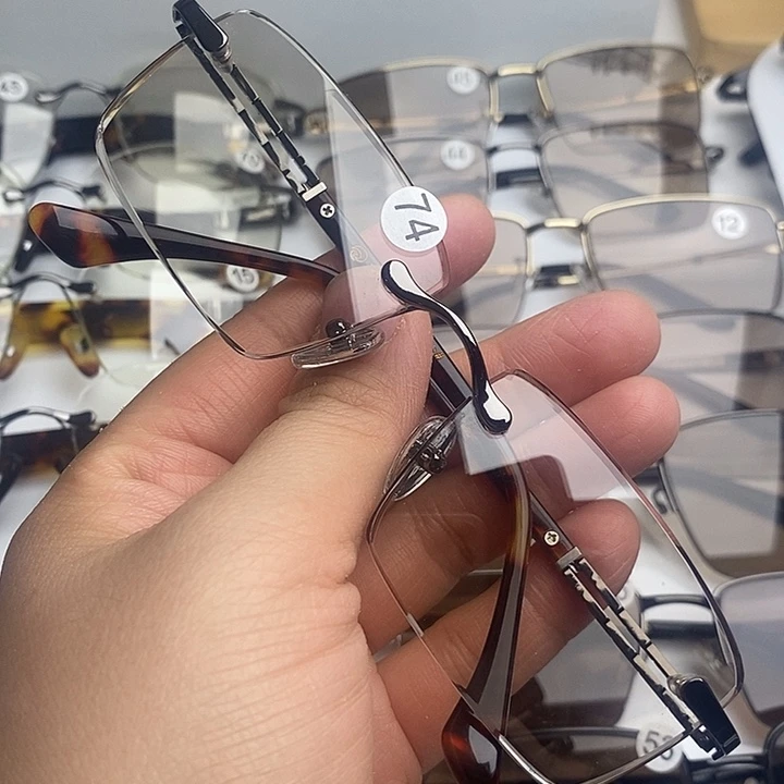 无框款天然水晶石头眼镜