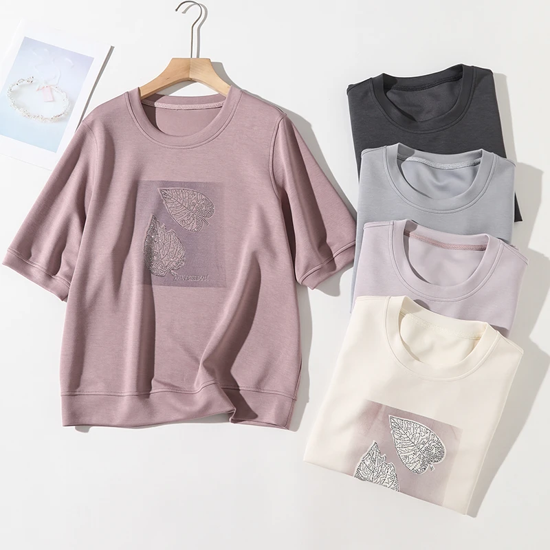 夏日邂逅！新疆棉五分袖薄卫衣柔软凉爽透气休闲短袖T恤A7649#7083