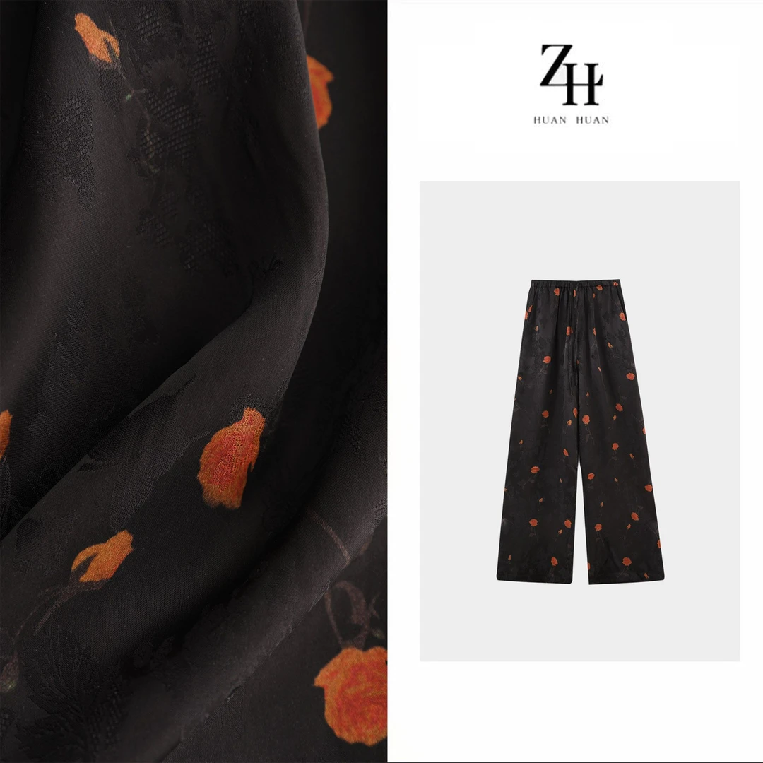 【ZH】‘’新中式‘’国风黑色气质高级感高腰显瘦时尚休闲直筒裤A21045