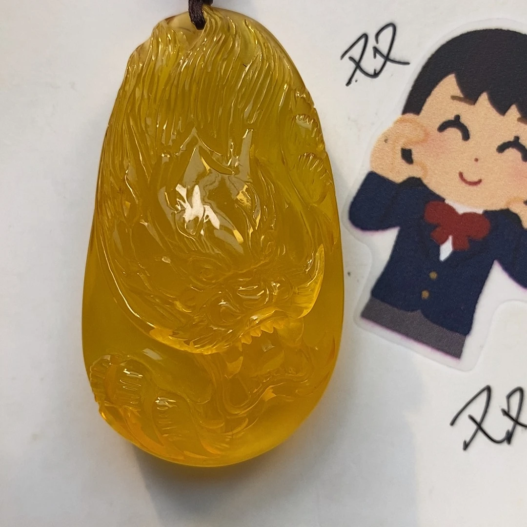 未镶嵌定制琥珀龙牌
