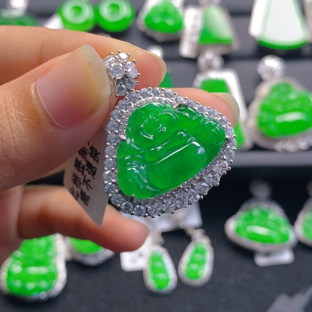 翡翠银S925镶嵌颈饰