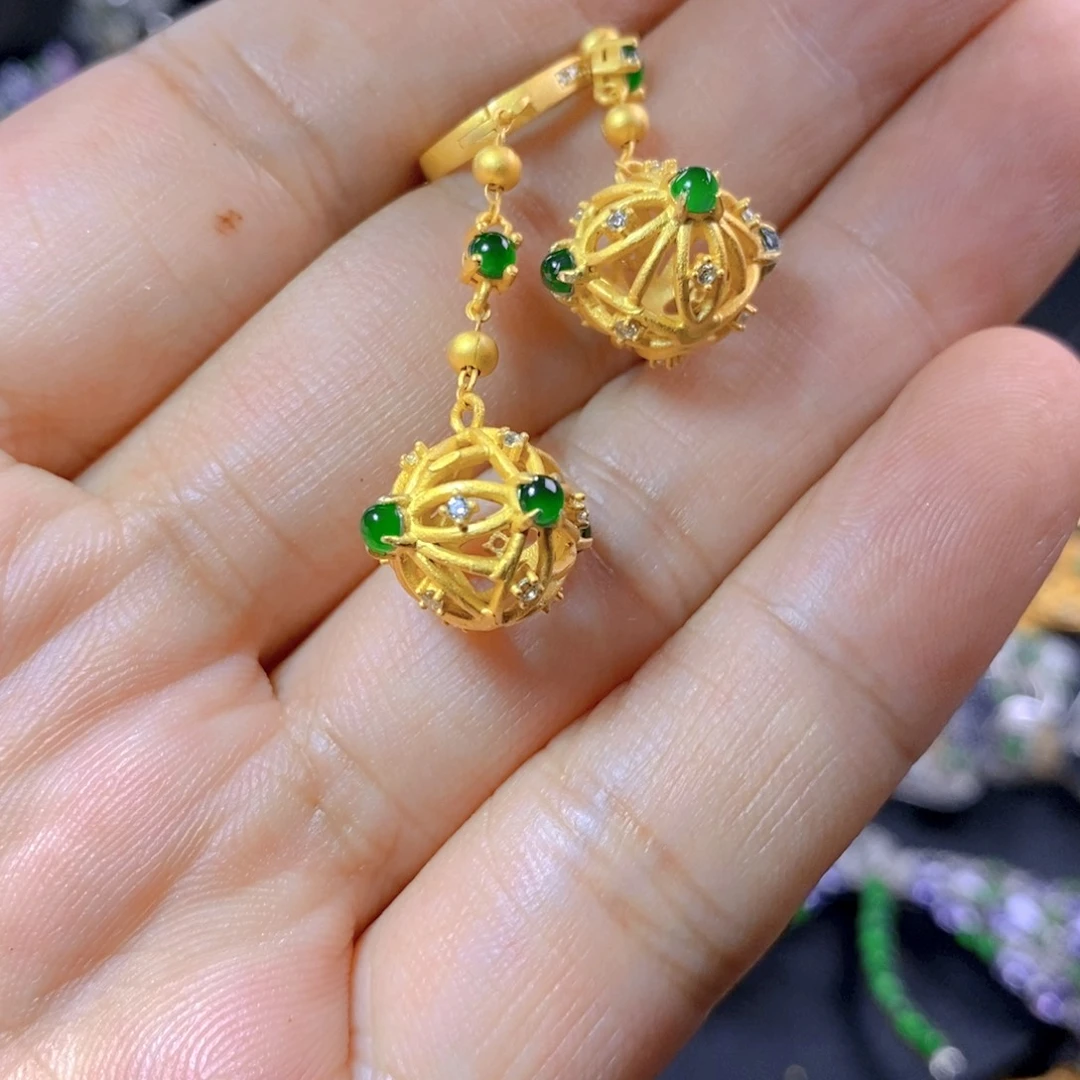 翡翠银S925镶嵌颈饰天然翡翠