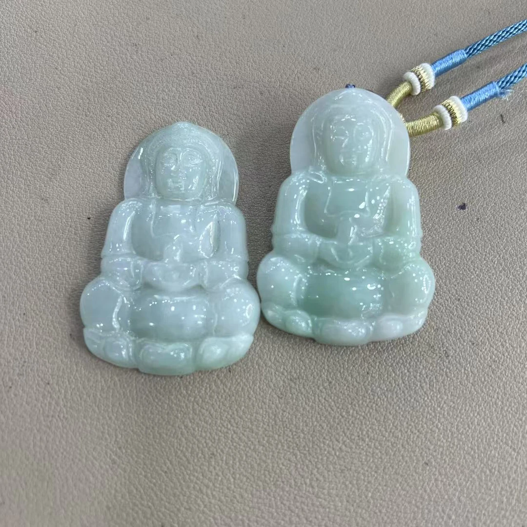 天然缅甸翡翠A货观音吊坠多样性发一件糯种细腻油润