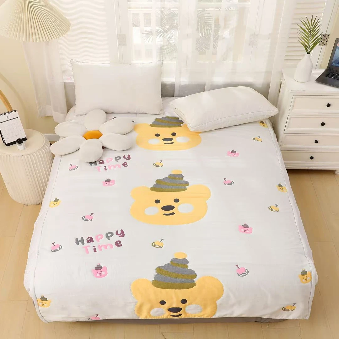 【三小只】150*200cm 全棉纱布泡芙被