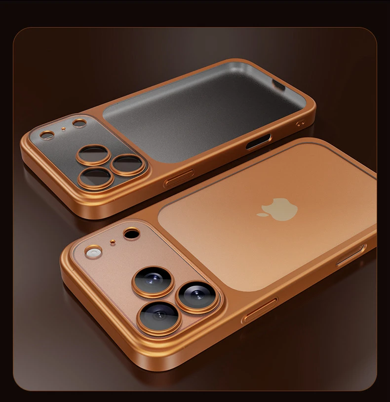 苹果17ProMax手机壳iPhone17Pro高端保护套17肤感磨砂镜头星宇橙