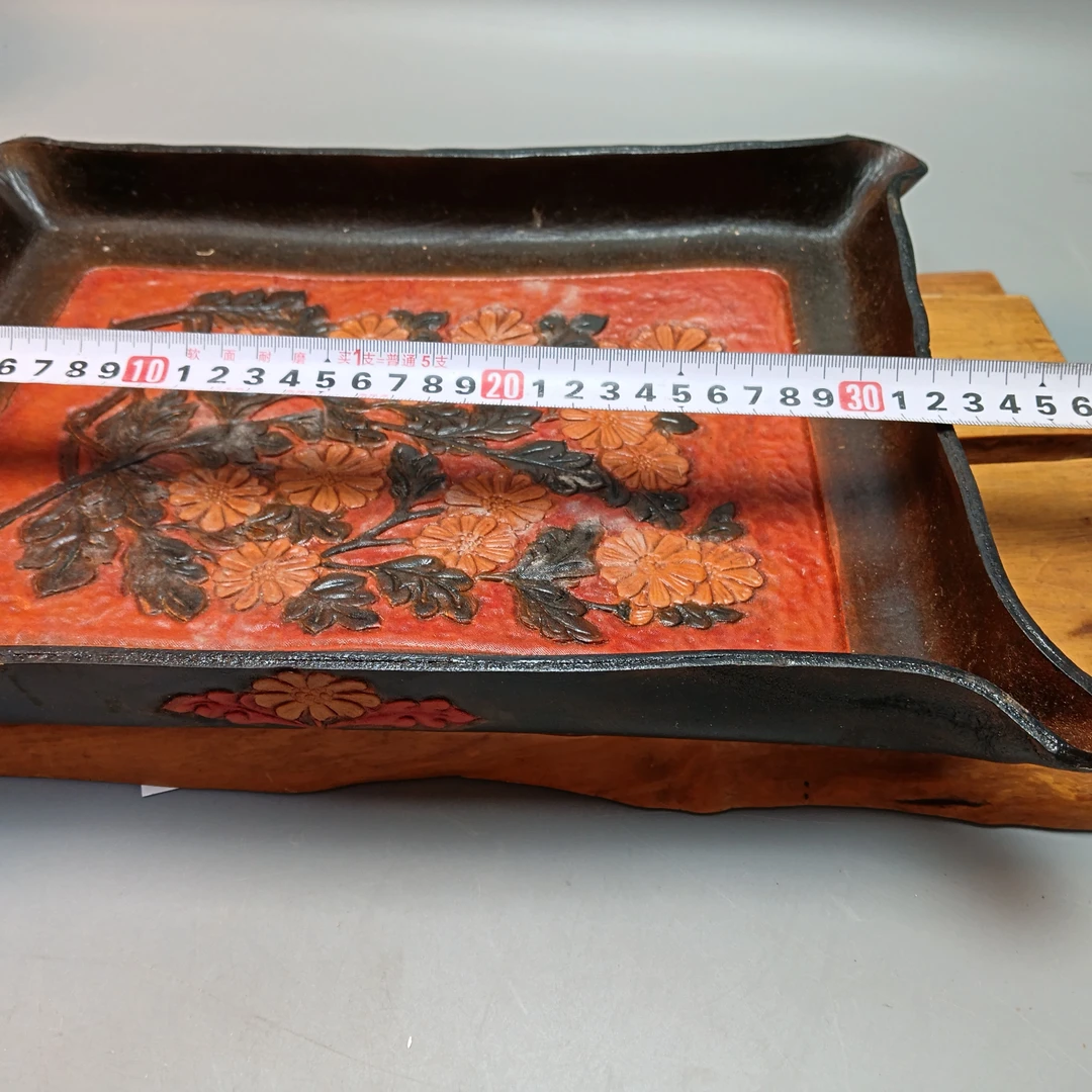 博淘日本回流舶来品皮革花盘有划痕磨痕