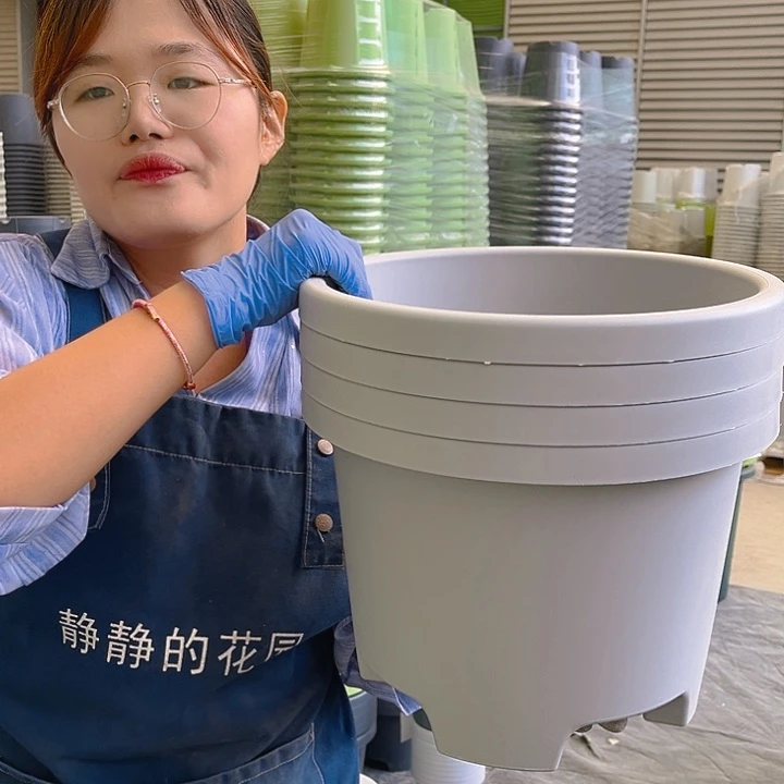 球根盆4#灰白色5个无托