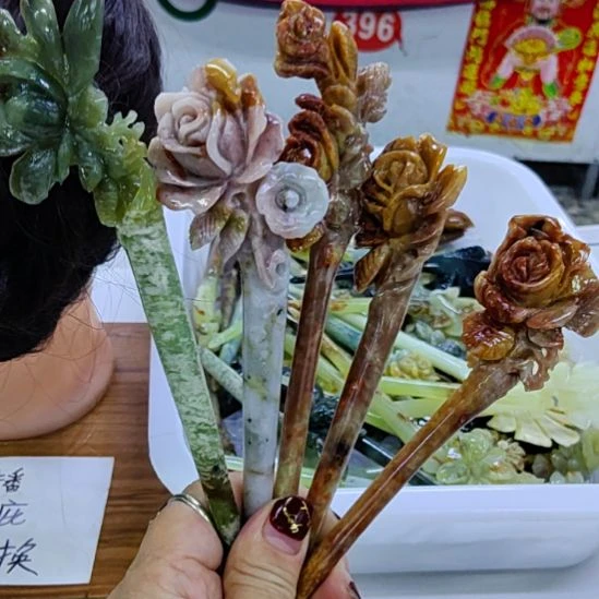 蛇纹石玉合金发饰