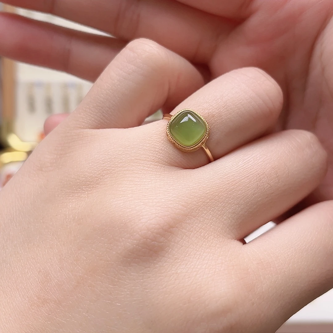 若***逸和田玉银S925镶嵌戒指