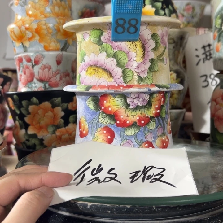 景德镇手绘花盆满38包邮偏远地区除外