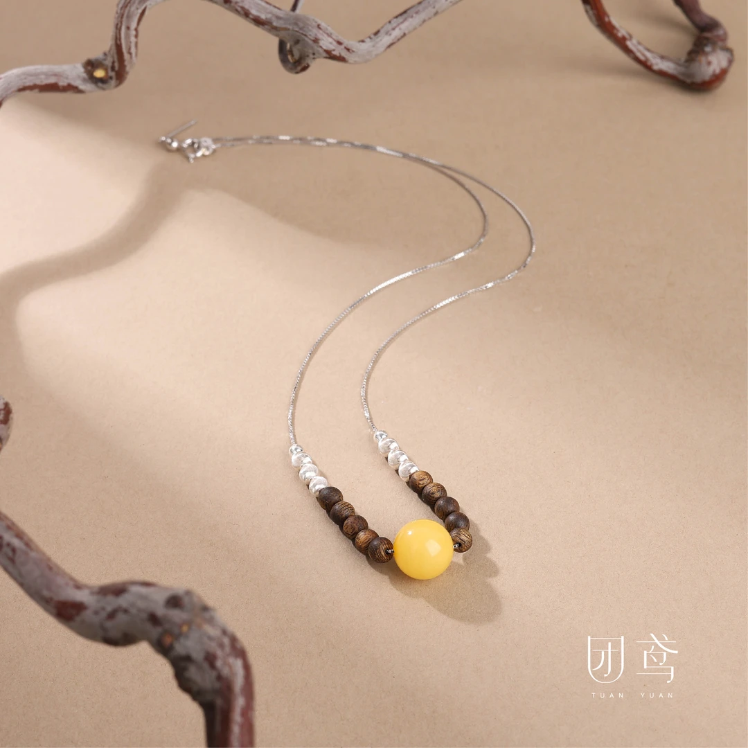 【钟意】0.4 猫眼 满鸡油黄吊坠项链【团鸢】