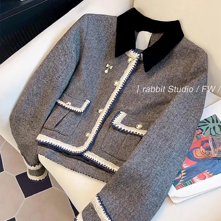 小香风外套2024新款女春秋季法式富家千金高级感宽松今年爆款上衣