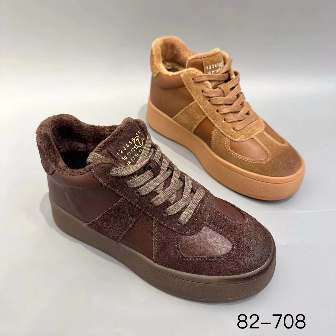 玛莎玛索82-708冬季新款大棉时尚百搭休闲防滑厚底德训鞋女鞋棉鞋