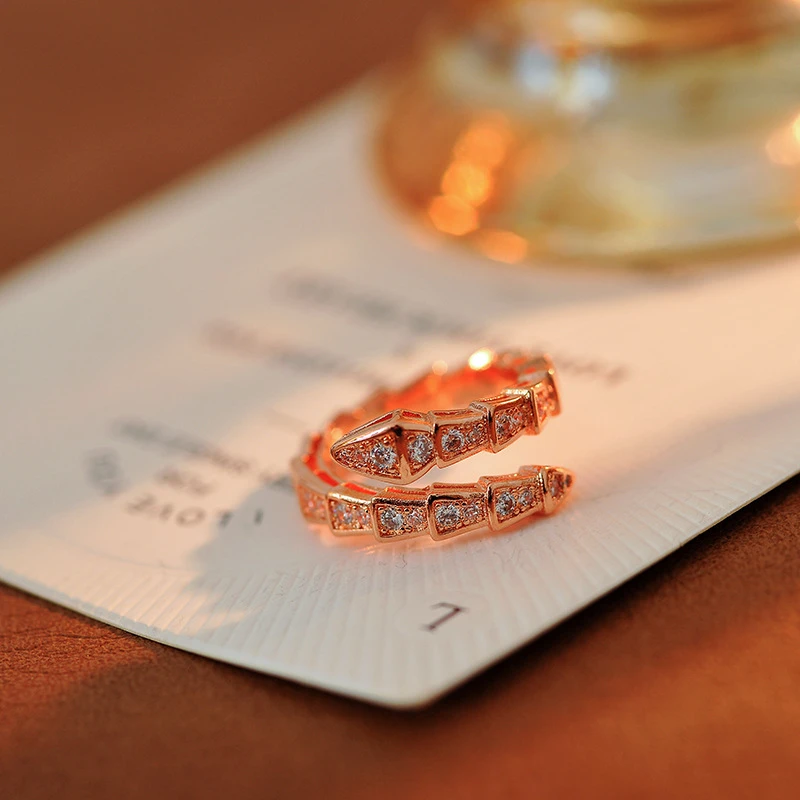 合金戒指 1142蛇形戒指个性指环韩ins小众设计高级感开口食指戒