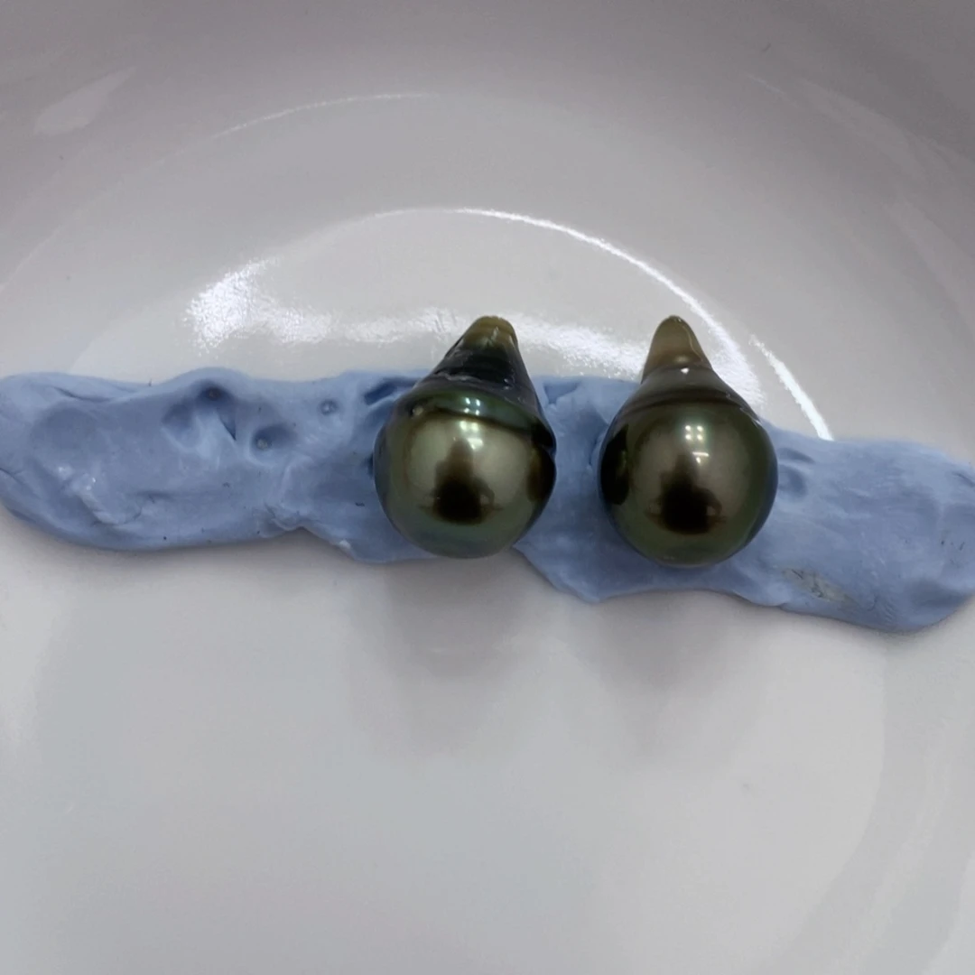 海水珍珠大溪地未镶嵌黑**花大溪地对珠可定制10-11兰